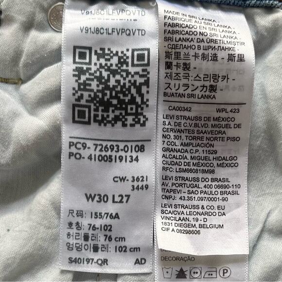 Levi's Ribcage Straight Ankle Jeans Women's Size 30 High Rise Distressed NWT - Picture 8 of 13